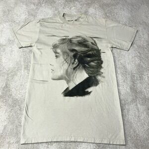 RARE Taylor Swift Evermore Album Tracklist T-Shirt Beige Merch Tee Womens S